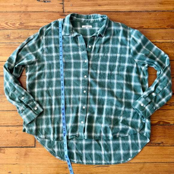 Madewell Green and White Flannel - Picture 3 of 4